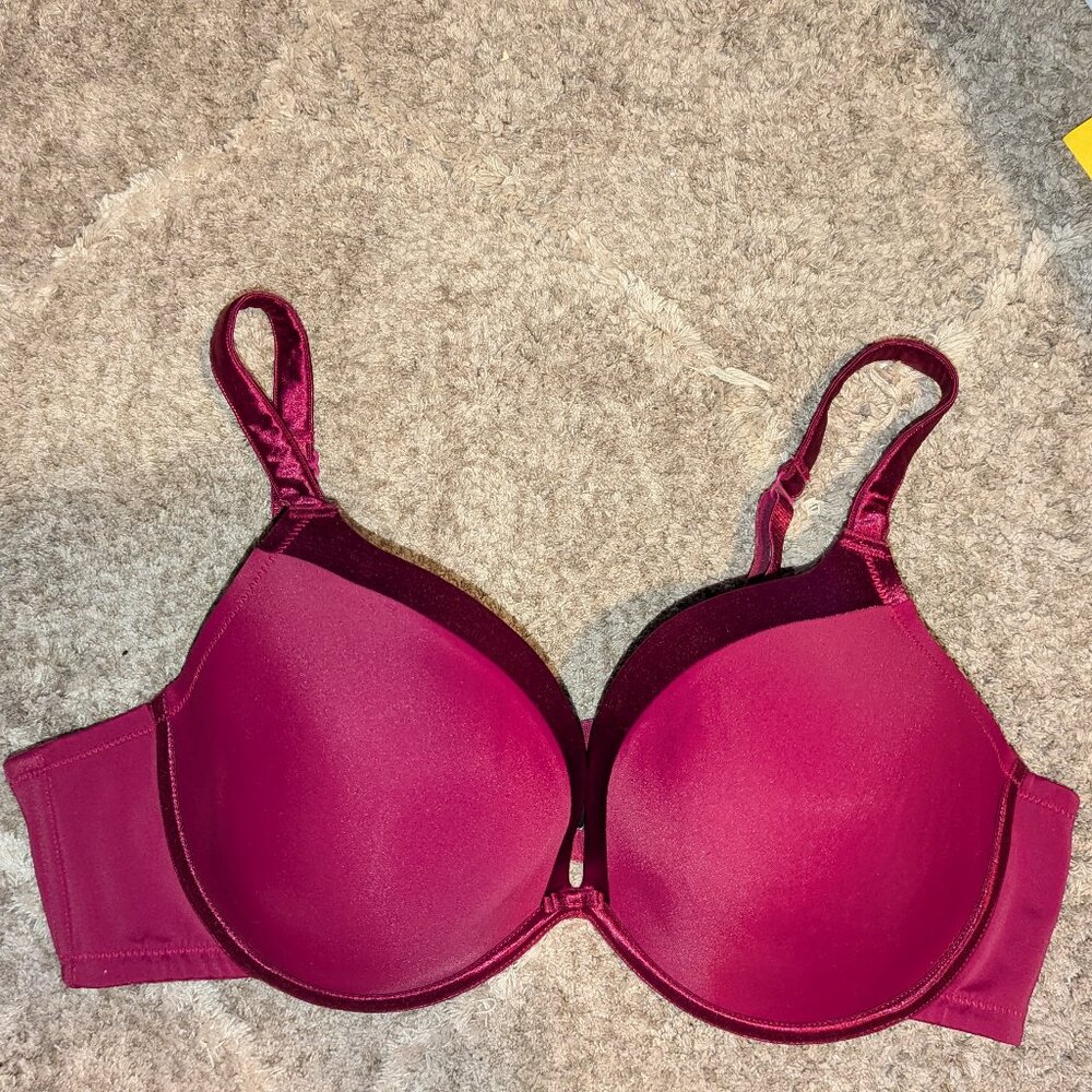 44C Avenue Body Burgundy Bra With Satin Trim from Lane Bryant Store - NWT